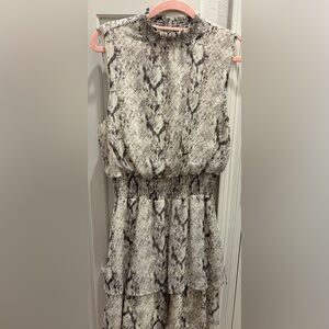 NWOT SOPHIE & KATE Elegant Sleeveless Snake Print Dress (Large - fits a medium)